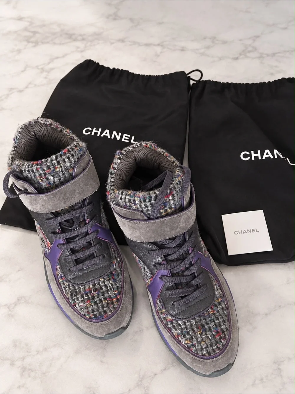 RARE Chanel Tweed High-Top Sneakers EU 40 | Womens-LAST PAIR